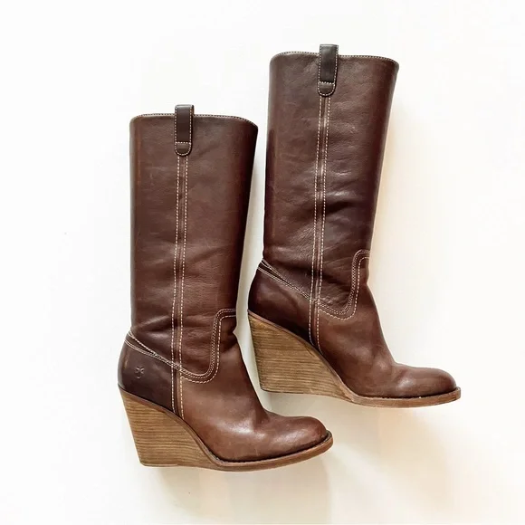 Frye Caroline Campus Wedge Boots, 9M - Picture 5 of 5